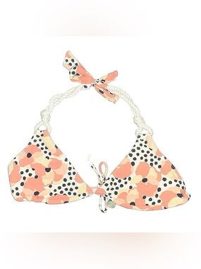 Juicy Couture Peach Floral & Black Polka Dot Bikini Top